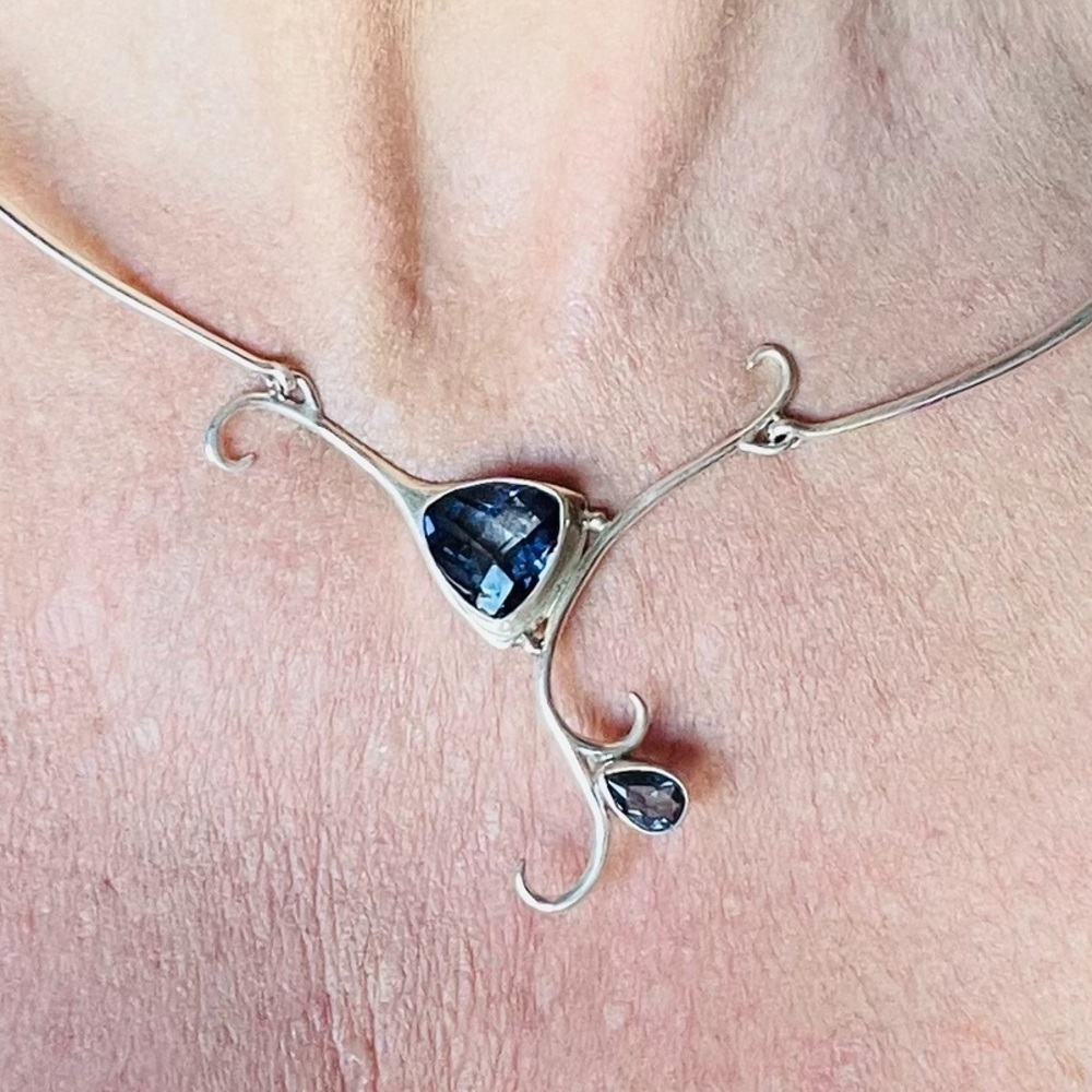 New‎ Sterling silver gemstone necklace